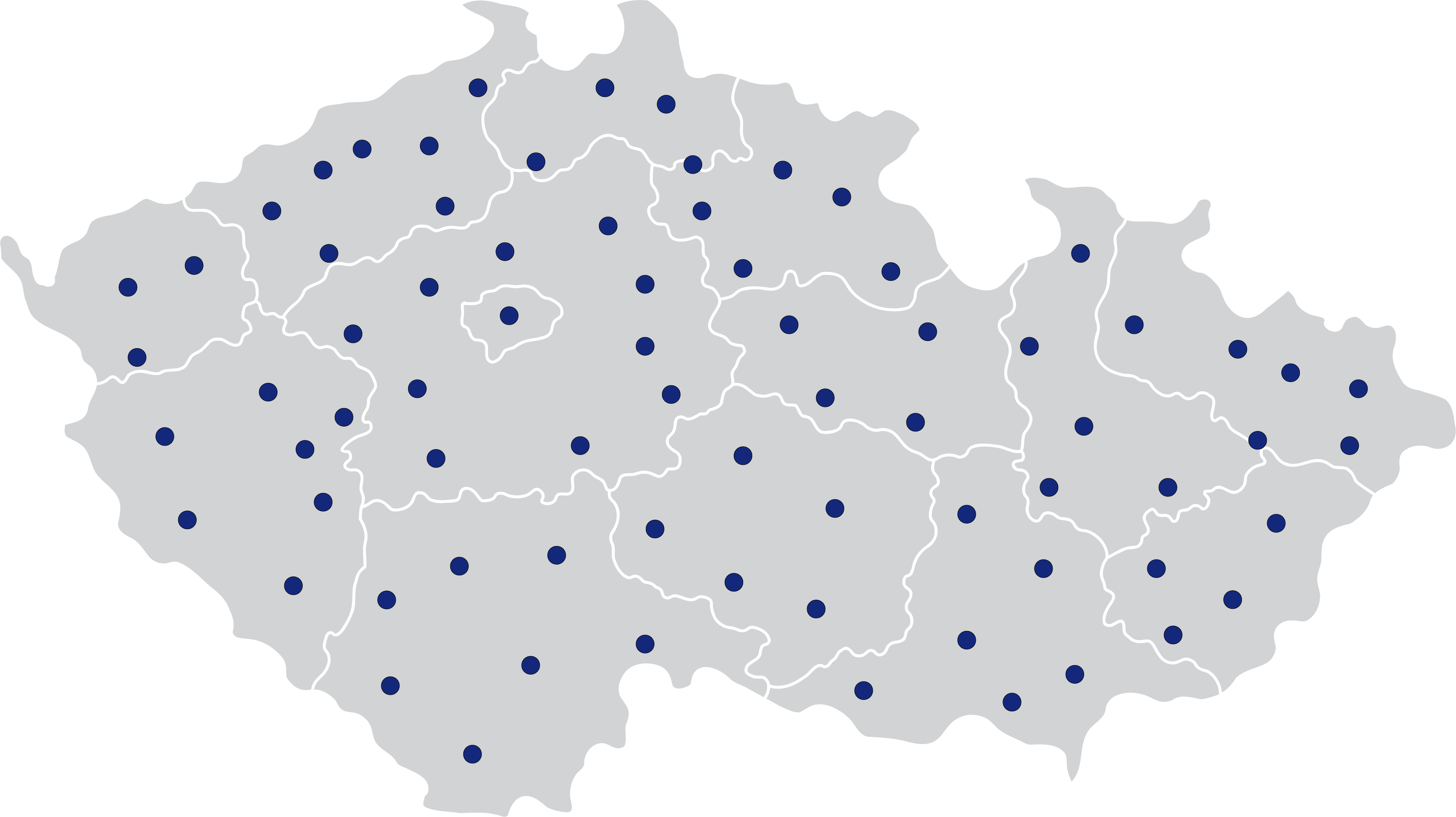 Působíme po celé ČR - Mapa ČR