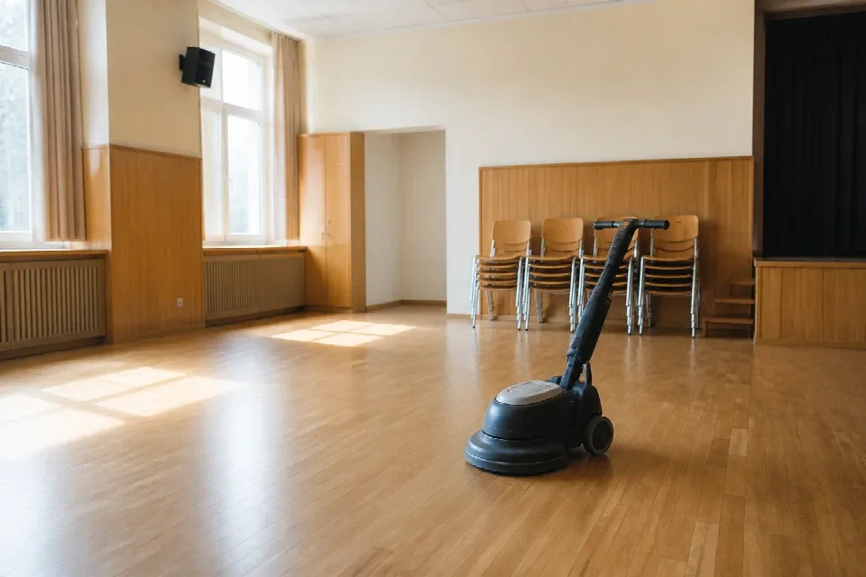 Periodický úklid podlahy v prázdné instituci – Brno