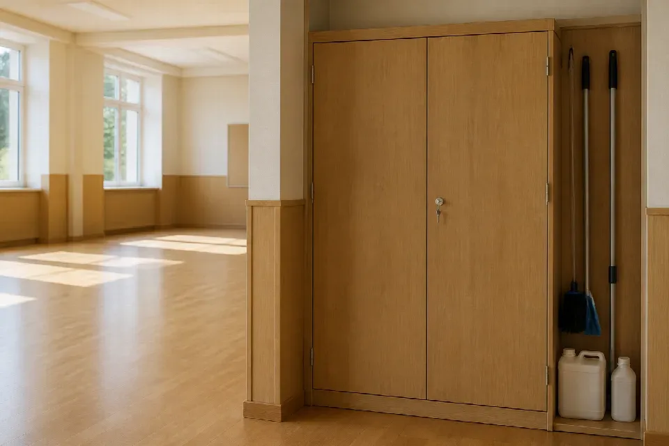 Bezpečně uložené pomůcky pro úklid instituce – Brno
