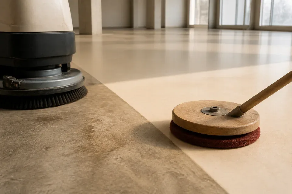 Detail kartáčů a podlahových pomůcek pro různé povrchy – Brno