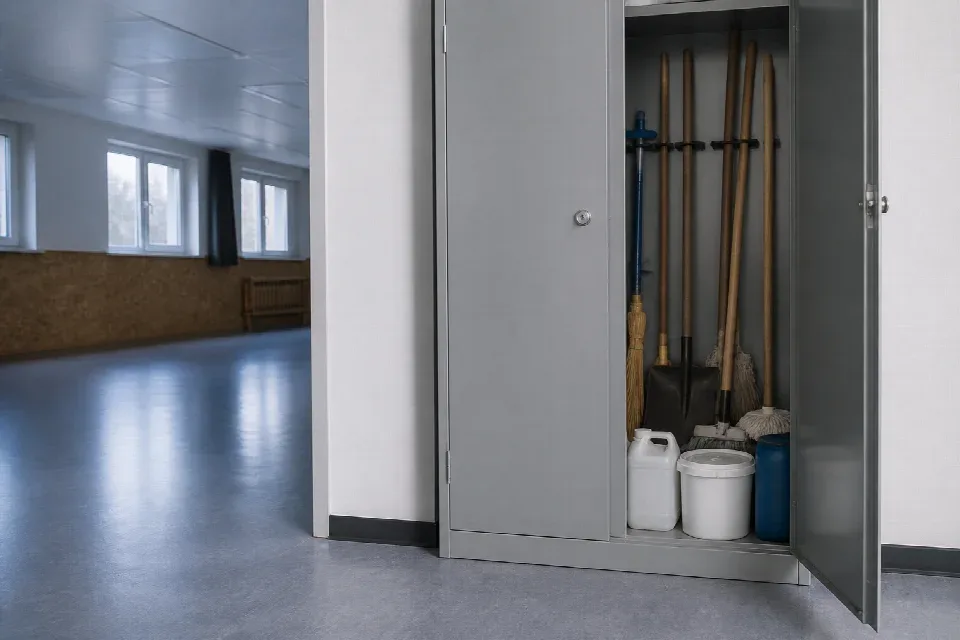 Bezpečně uložené pomůcky pro úklid instituce – Ostrava