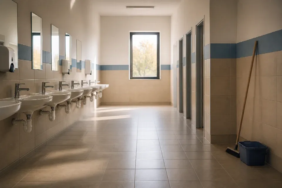 Umývárna připravená pro zónový úklid instituce – Plzeň