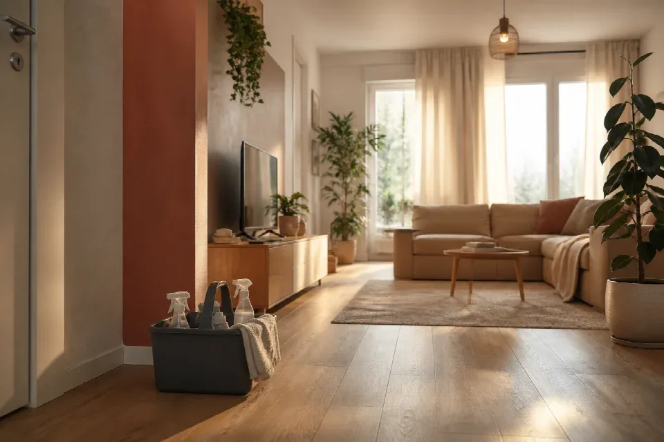 Uspořádaný obývací pokoj pro plánovaný úklid domácnosti – Olomouc
