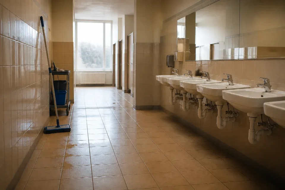 Umývárna připravená pro zónový úklid instituce – České Budějovice