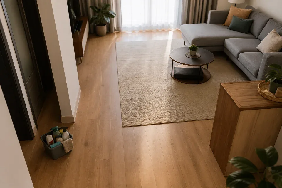Uspořádaný obývací pokoj pro plánovaný úklid domácnosti – Hradec Králové