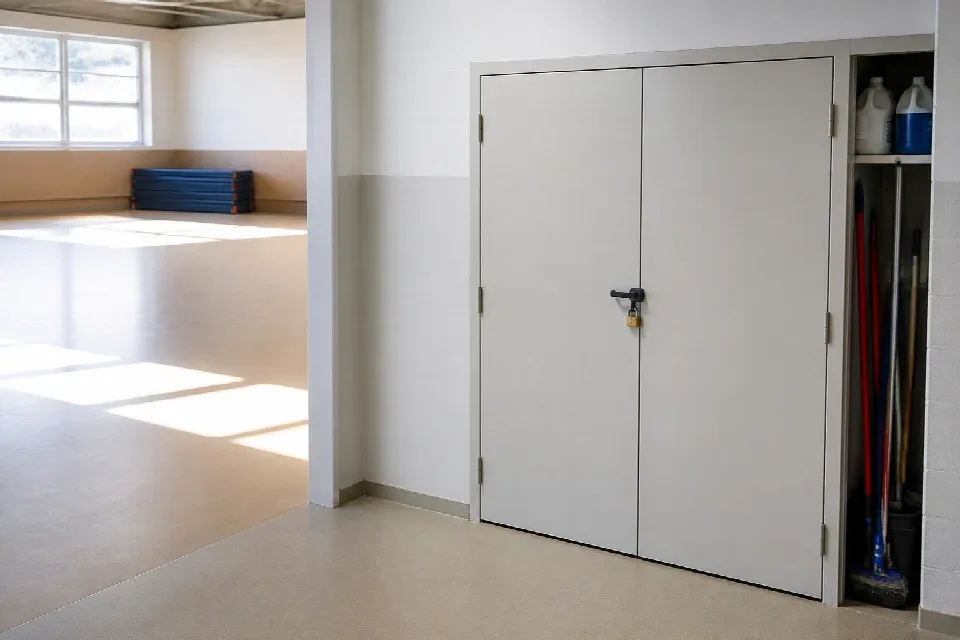 Bezpečně uložené pomůcky pro úklid instituce – Hradec Králové