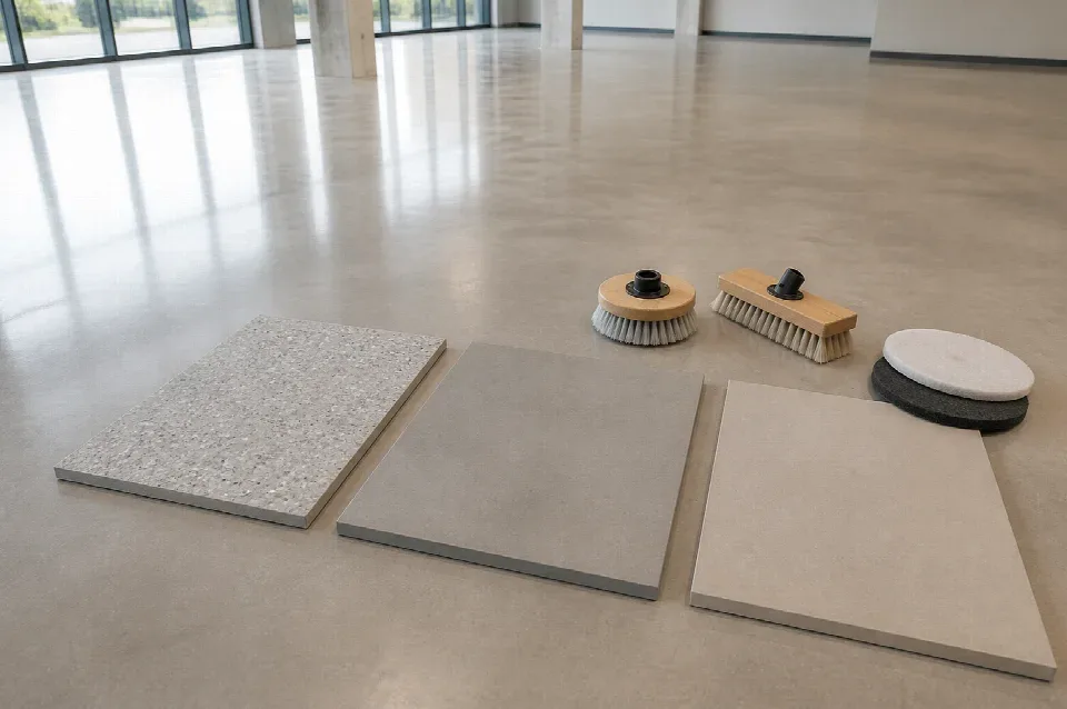 Vzorky povrchů a vhodné pomůcky pro specifikaci úklidu – Hradec Králové