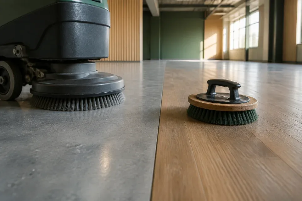 Detail kartáčů a podlahových pomůcek pro různé povrchy – Pardubice